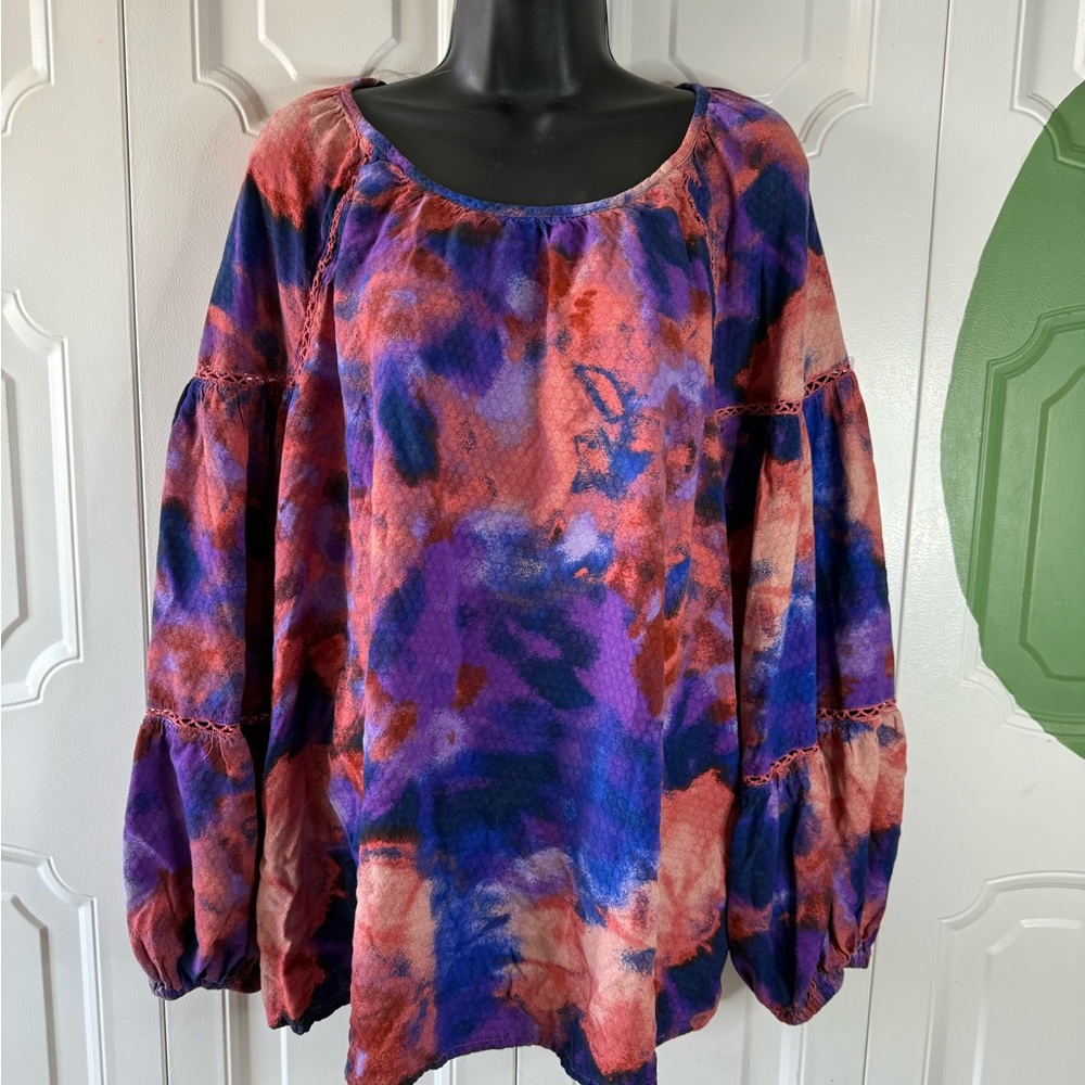 Terra Sky Vibrant Tie-Dye Women's Top size 2x